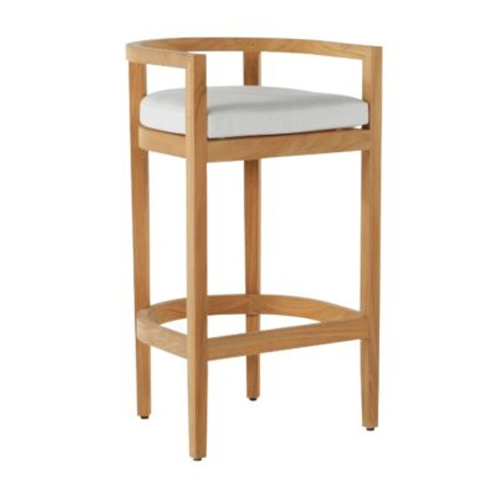 patio Summer Classics Santa Barbara Teak Barrel Bar Stool