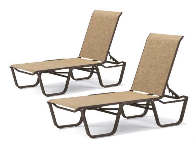patio Telescope Aruba Armless Chaise Lounge - Set of 2