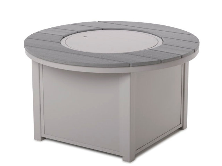 Patio Telescope Casual 42in Round Rustic Top Fire Table