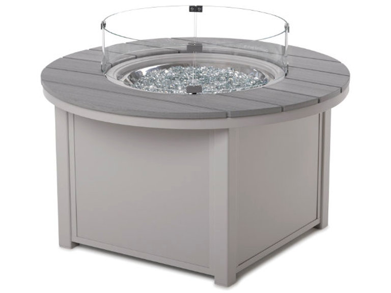 Patio Telescope Casual 42in Round Rustic Top Fire Table