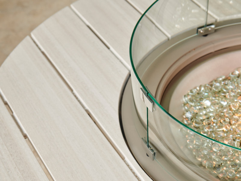 Patio Telescope Casual 42in Round Rustic Top Fire Table