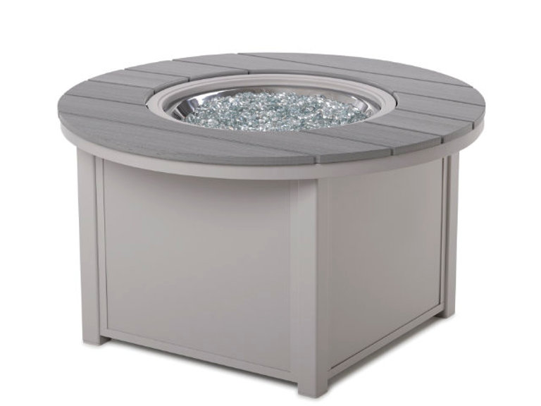 patio Telescope Casual 42in Round Rustic Top Fire Table