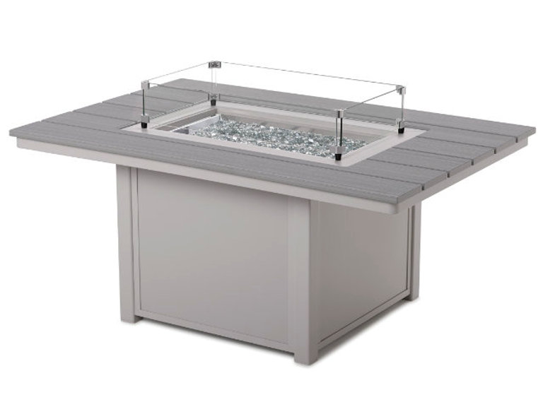 Patio Telescope Casual 54in Rect. Rustic Top Fire Table