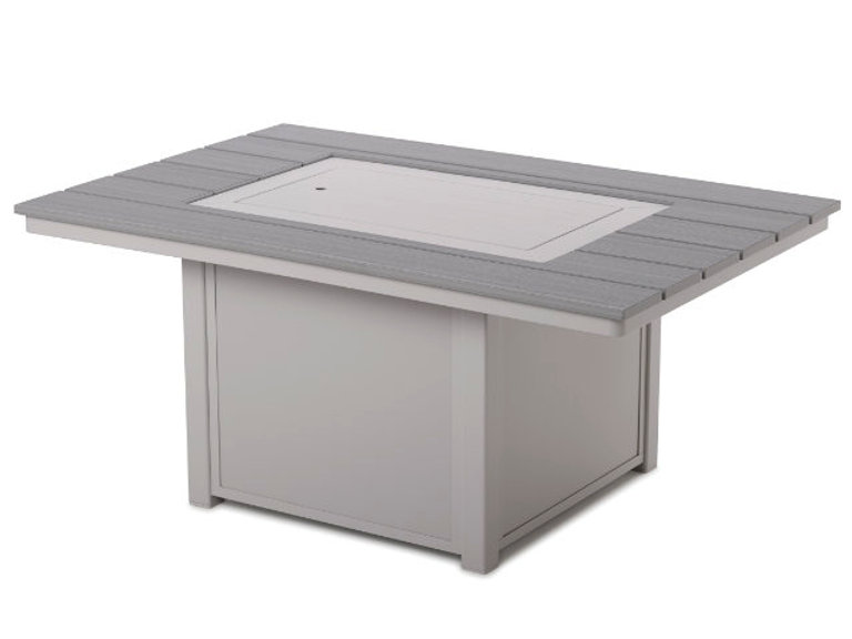 patio Telescope Casual 54in Rect. Rustic Top Fire Table