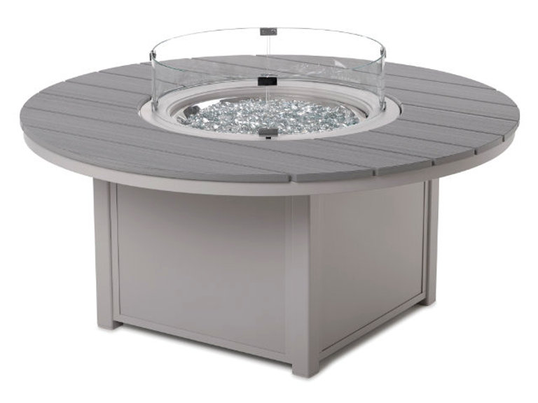 Patio Telescope Casual 54in Round Rustic Top Fire Table