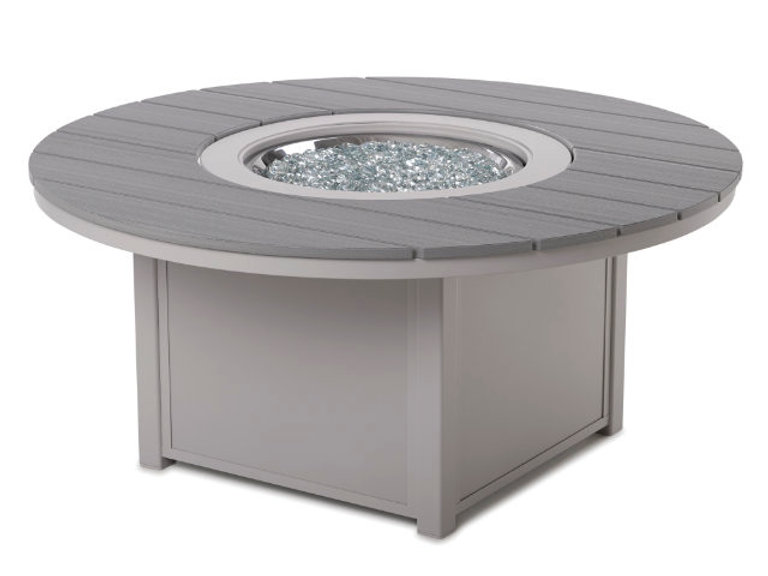 patio Telescope Casual 54in Round Rustic Top Fire Table