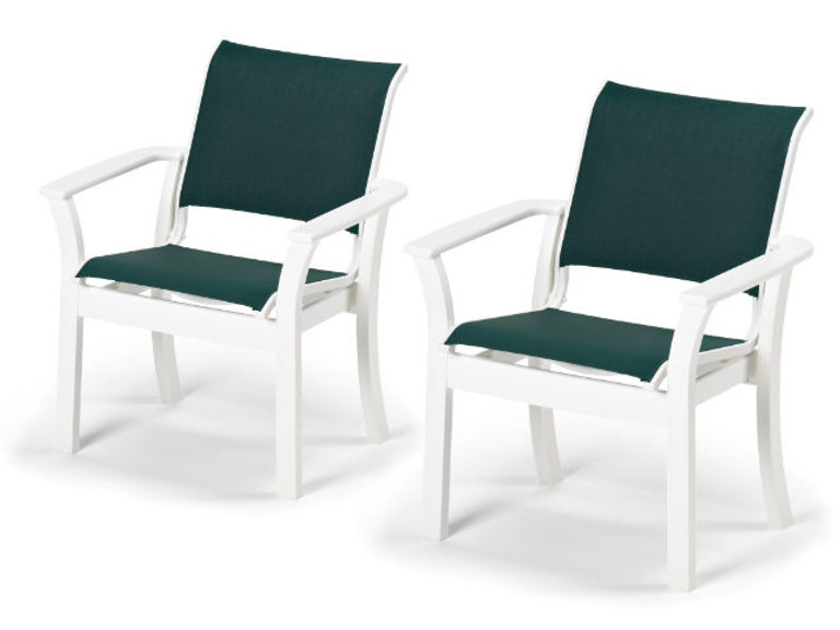 patio Telescope Leeward Sling Cafe Arm Chair - Set of 2