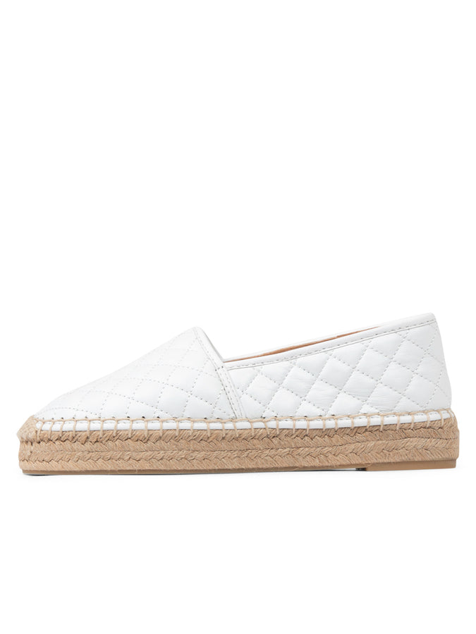 Patricia Green Patricia Green Women’s Abigail Quilted Slip On Espadrille In White Quilted Leather
