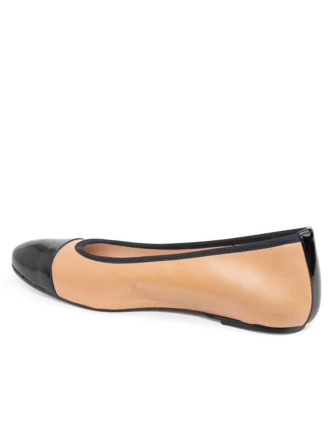 Patricia Green Patricia Green Women’s Adele Cap Toe Ballet Flat In Nude/Black Patent