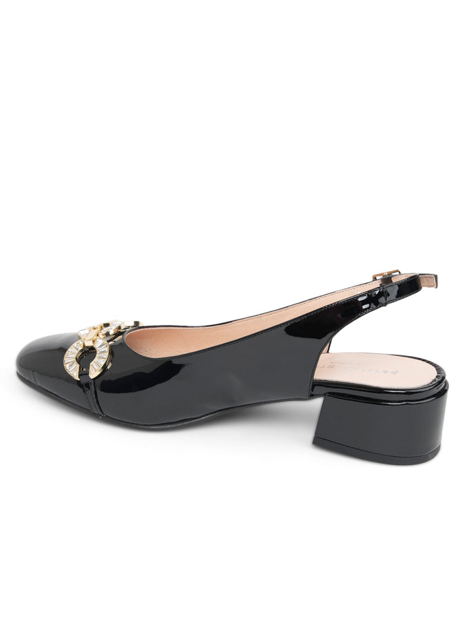 Patricia Green Patricia Green Women’s Aubrey Crystal Slingback In Black Patent