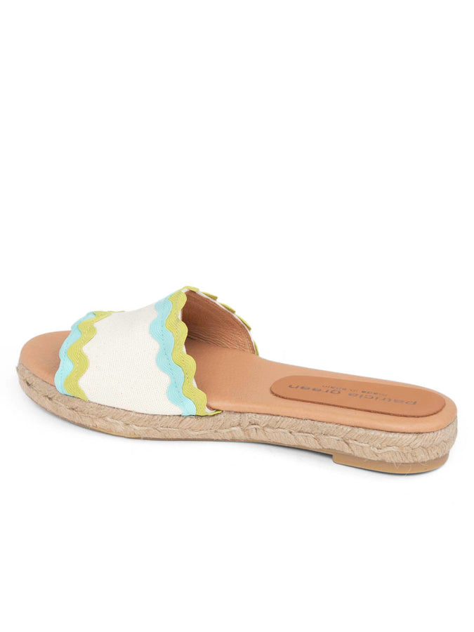 Patricia Green Patricia Green Women’s Ava Ric Rac Slide In Lime/Aqua