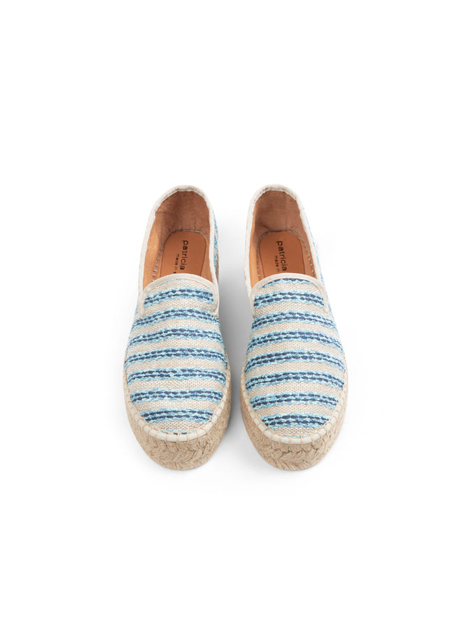 Patricia Green Patricia Green Women’s Avery Espadrille Loafer In Navy Striped Canvas