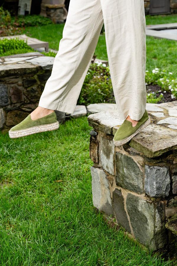 Patricia Green Patricia Green Women’s Avery Espadrille Loafer In Olive Suede