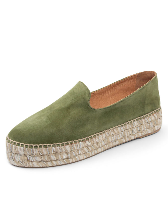 patricia green Patricia Green Women’s Avery Espadrille Loafer in Olive Suede