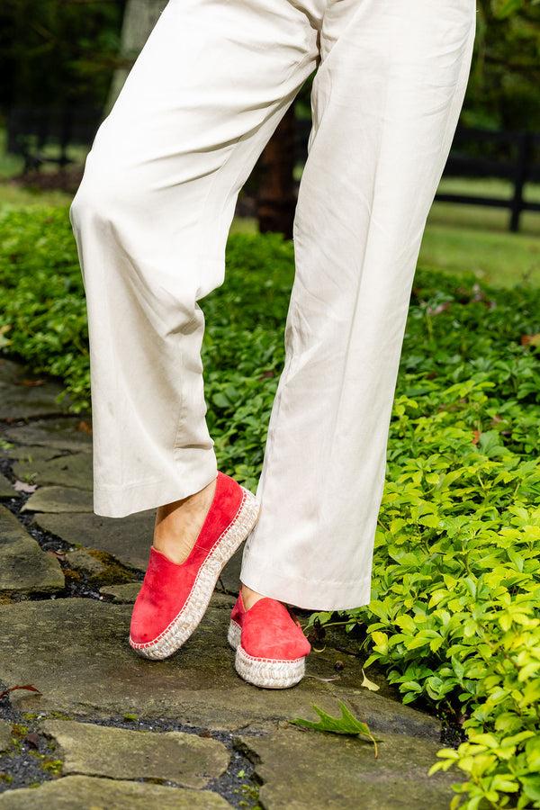 Patricia Green Patricia Green Women’s Avery Espadrille Loafer In Red Suede