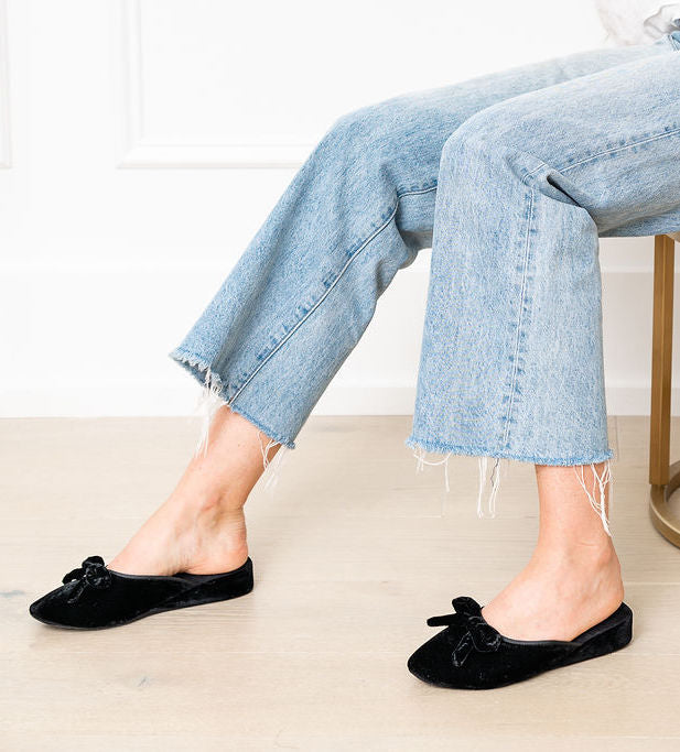 Patricia Green Patricia Green Women’s Bardot Velvet Slip-On Slipper In Black