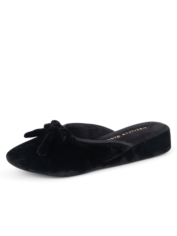 patricia green Patricia Green Women’s Bardot Velvet Slip-On Slipper in Black
