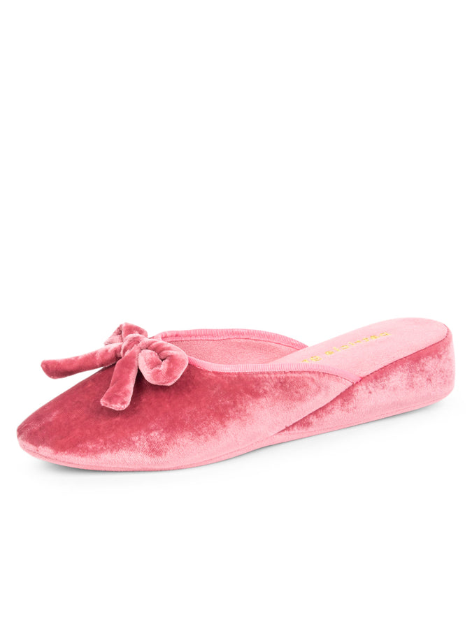 patricia green Patricia Green Women’s Bardot Velvet Slip-On Slipper in Rose Pink