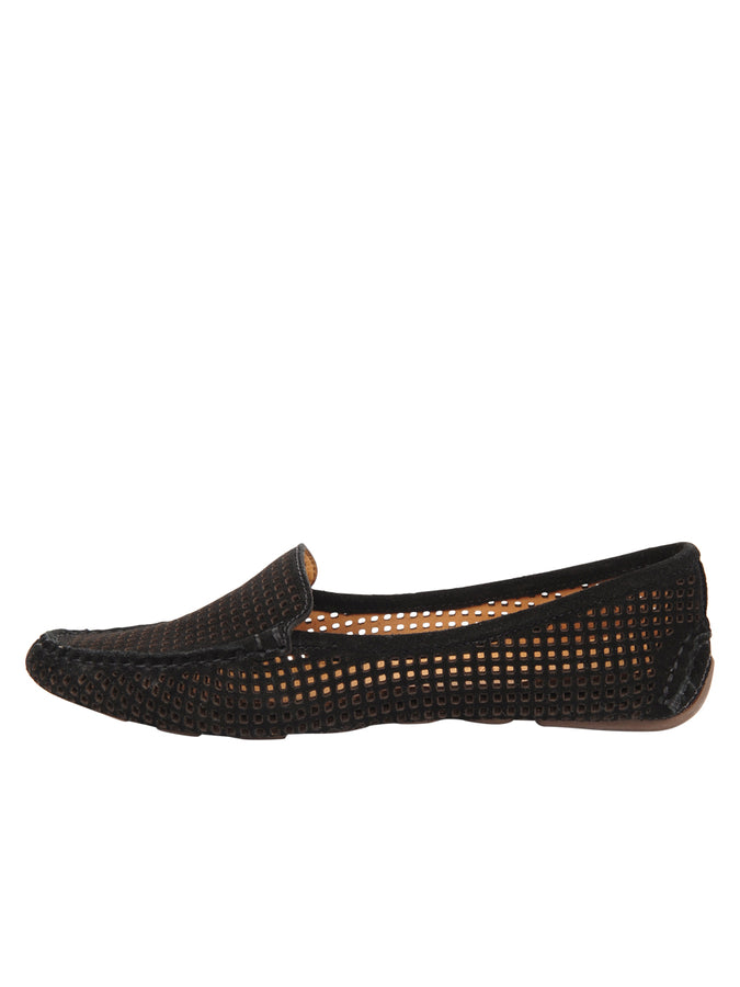 Patricia Green Patricia Green Women’s Barrie Perforated Driving Moccasin In Black Suede