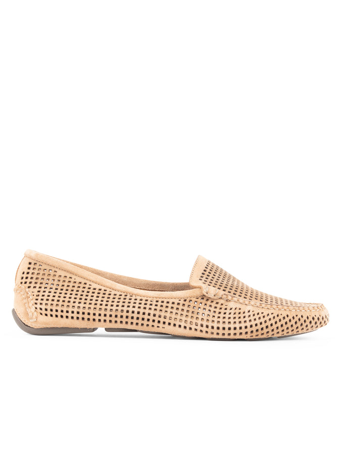 Patricia Green Patricia Green Women’s Barrie Perforated Driving Moccasin In Tan Suede