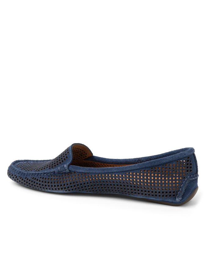 Patricia Green Patricia Green Women’s Barrie Perforated Driving Moccasin In Navy Suede