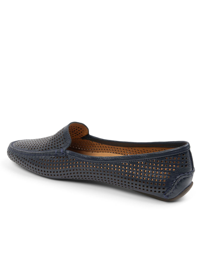 Patricia Green Patricia Green Women’s Barrie Perforated Driving Moccasin In Navy Leather