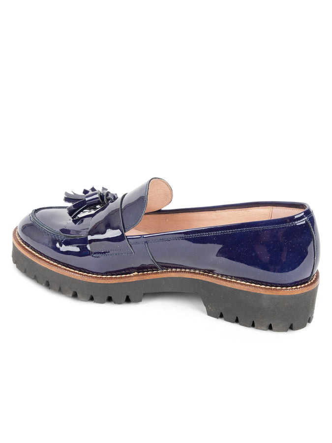 Patricia Green Patricia Green Women’s Beckham Tassel Lug Loafer In Navy Patent