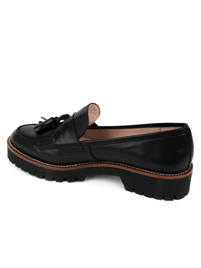 Patricia Green Patricia Green Women’s Beckham Tassel Lug Loafer In Black Nappa