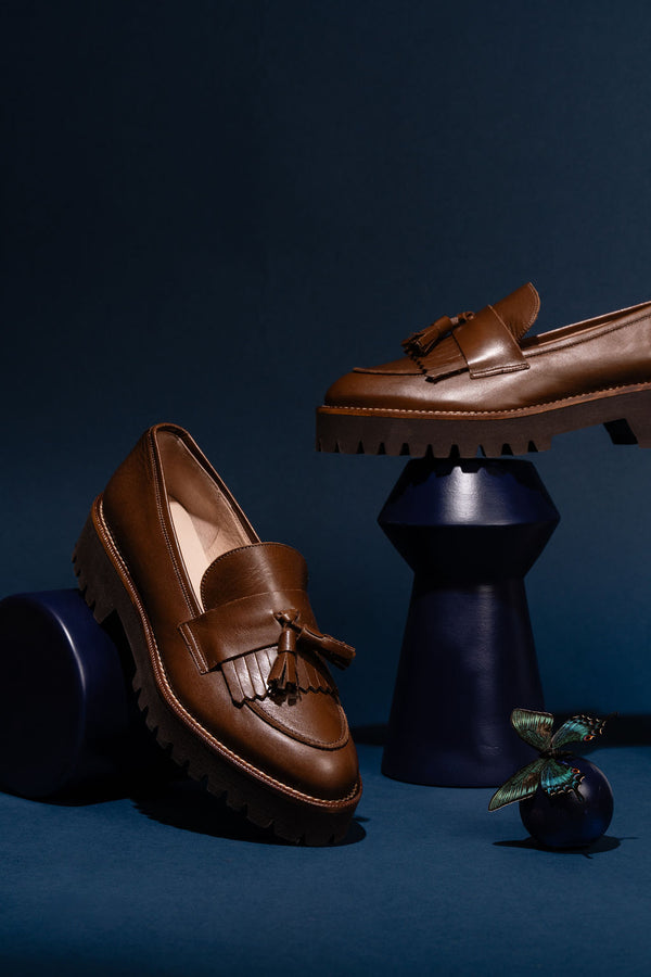 Patricia Green Patricia Green Women’s Beckham Tassel Lug Loafer In Chocolate