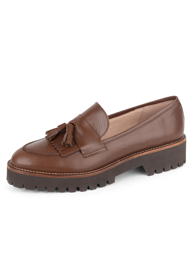 patricia green Patricia Green Women’s Beckham Tassel Lug Loafer in Chocolate