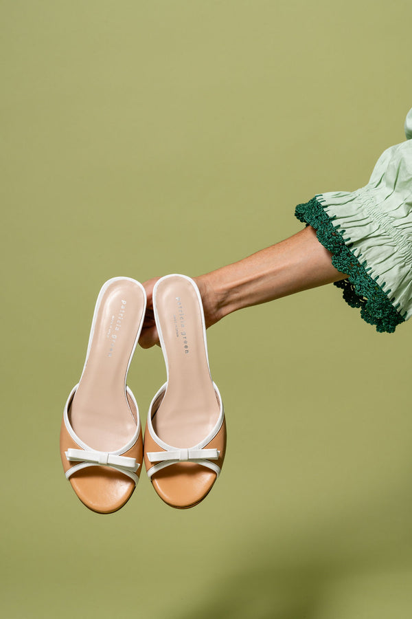 Patricia Green Patricia Green Women’s Bettye Peep Toe Kitten Heel In Nude/White