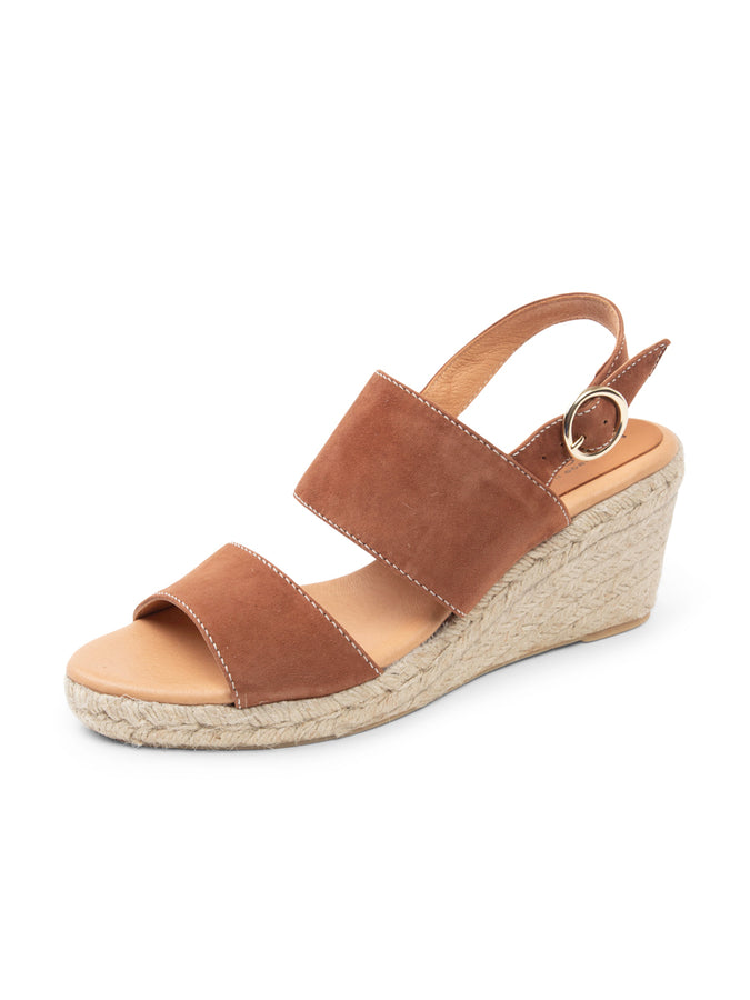 patricia green Patricia Green Women’s Birch 2 Strap Suede Espadrille in Cognac Suede