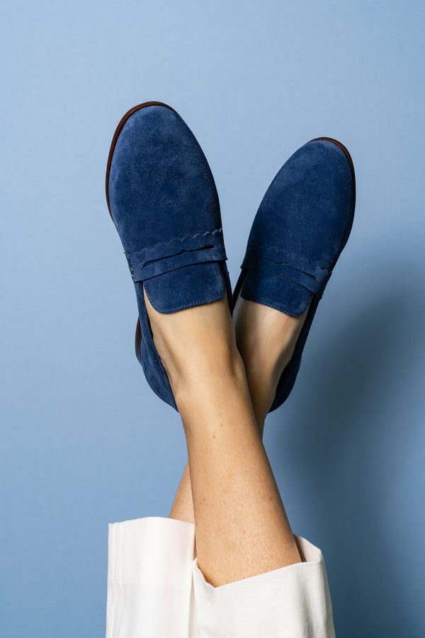 Patricia Green Patricia Green Women’s Blair Penny Loafer In Navy Suede