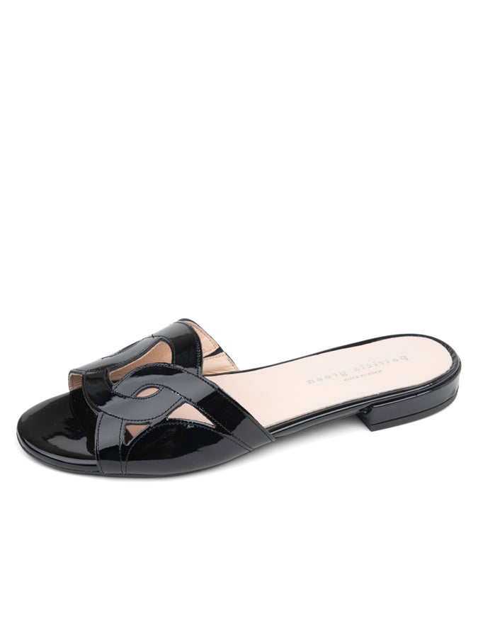 patricia green Patricia Green Women’s Boca Slip-On Sandal in Black Patent