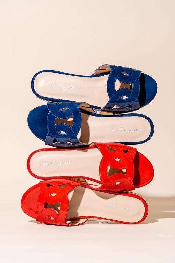 Patricia Green Patricia Green Women’s Boca Slip-On Sandal In Navy Patent