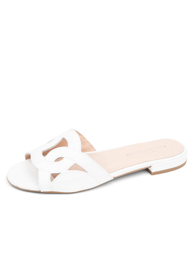 patricia green Patricia Green Women’s Boca Slip-On Sandal in White Patent