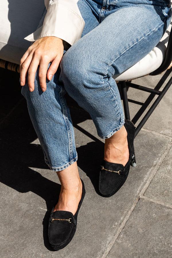 Patricia Green Patricia Green Women’s Caroline Horsebit Driver In Black Suede