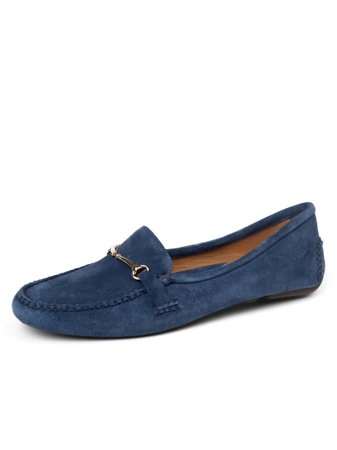 patricia green Patricia Green Women’s Caroline Horsebit Driver in Navy Suede