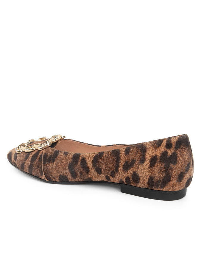 Patricia Green Patricia Green Women’s Celine Chain Link Embellished Flat In Leopard