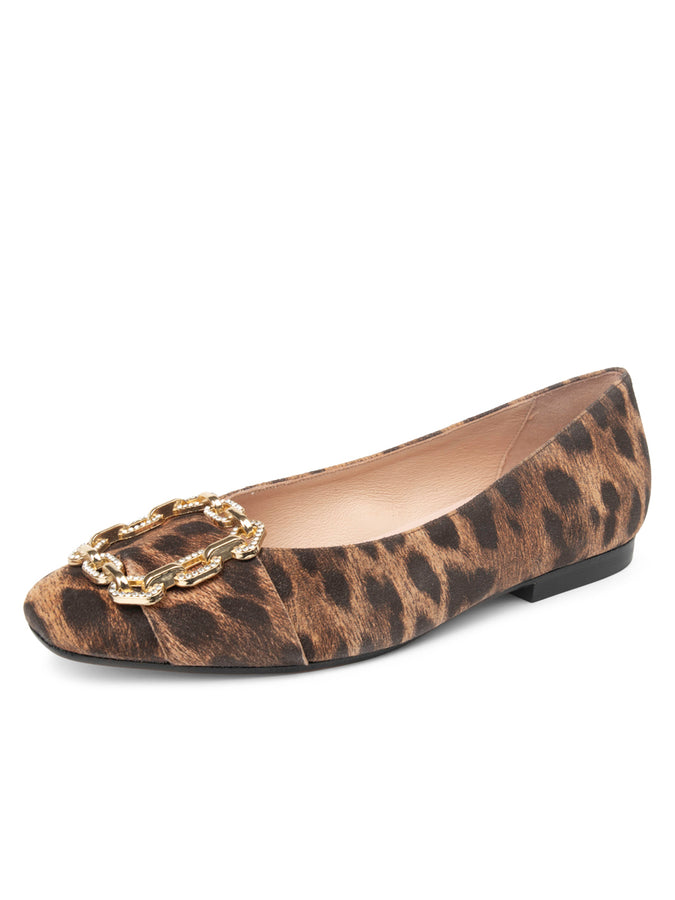 patricia green Patricia Green Women’s Celine Chain Link Embellished Flat in Leopard