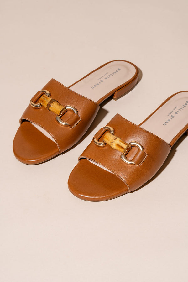 Patricia Green Patricia Green Women’s Charlie Bamboo Buckle Sandal In Cognac Leather