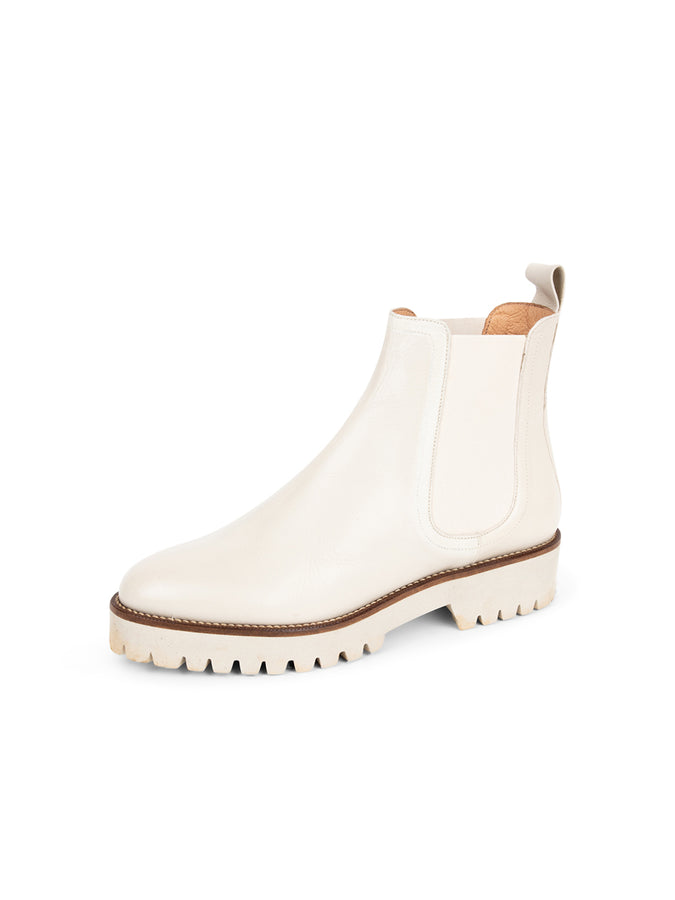 patricia green Patricia Green Women’s Chelsea Lug Sole Bootie in Cream