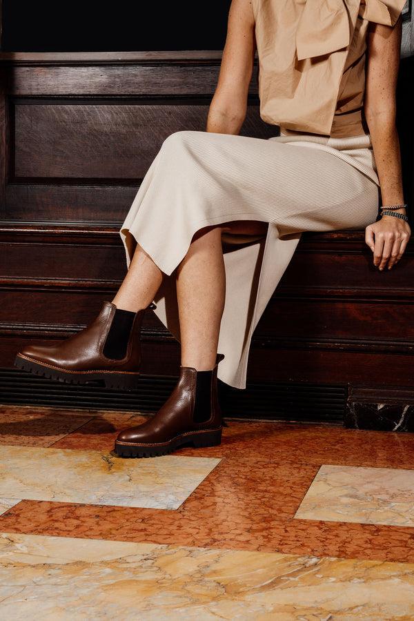 Patricia Green Patricia Green Women’s Chelsea Lug Sole Bootie In Chocolate