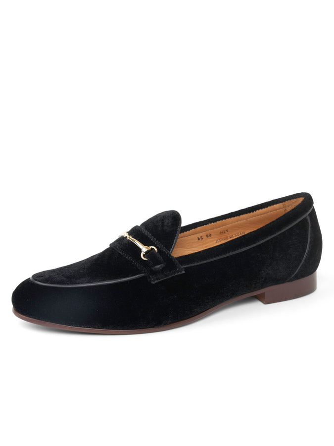 patricia green Patricia Green Women’s Chloe Horsebit Belgian Loafer in Black Velvet