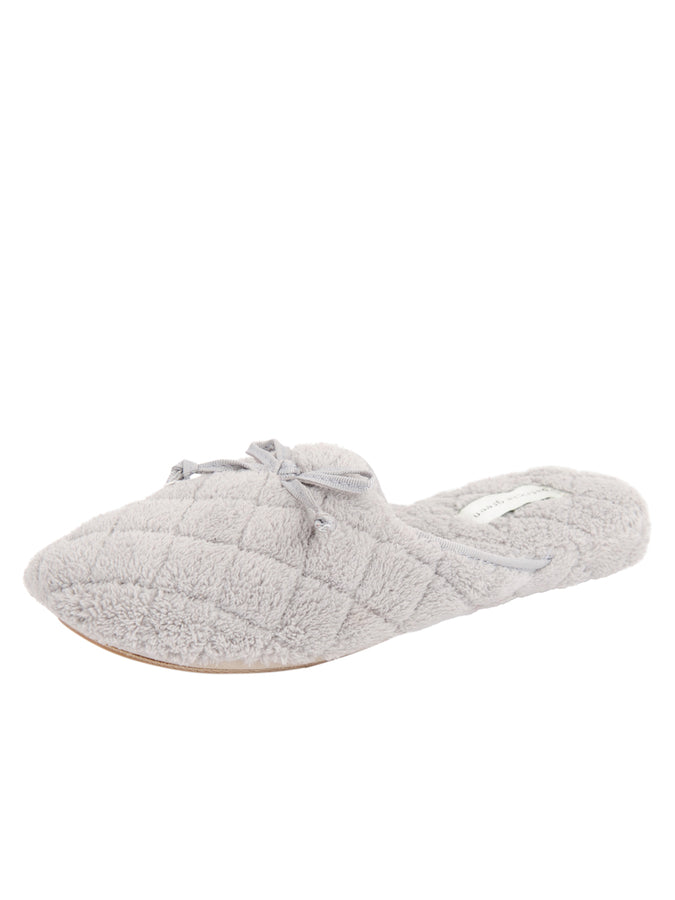 patricia green Patricia Green Women’s Chloe Microterry Slipper in Pearl Grey