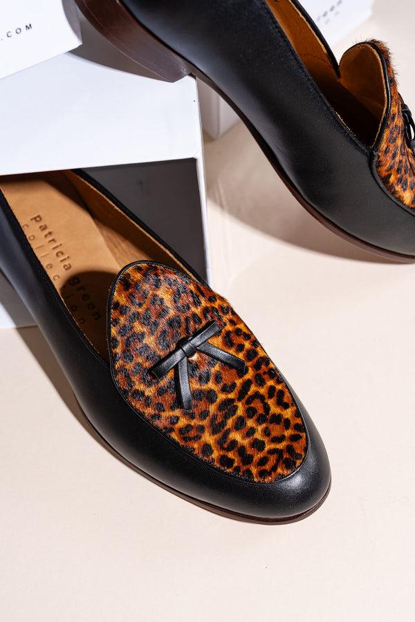 Patricia Green Patricia Green Women’s Coco Belgian Loafer In Black/Leopard