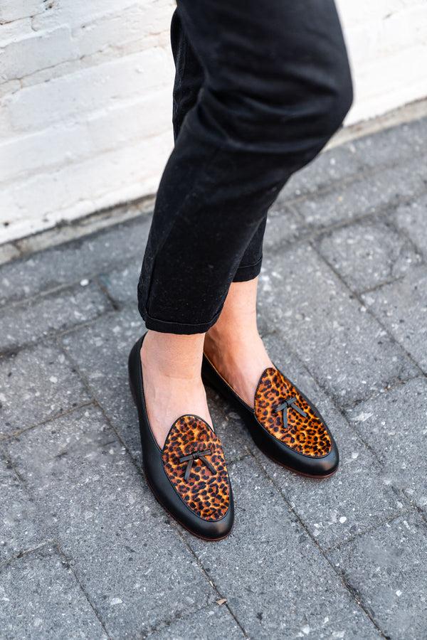 Patricia Green Patricia Green Women’s Coco Belgian Loafer In Black/Leopard