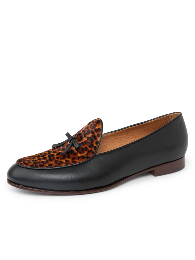patricia green Patricia Green Women’s Coco Belgian Loafer in Black/Leopard