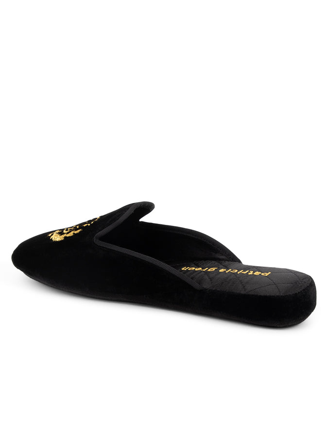 Patricia Green Patricia Green Women’s Diana Embroidered Velvet Slipper In Black