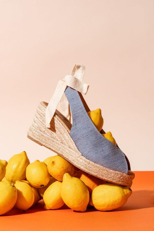 Patricia Green Patricia Green Women’s Dolce Slingback Espadrille In Denim Lurex